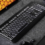 Клавиатура мембранная 2E KS120 104key, USB-A, EN/UK, White LED, чёрный