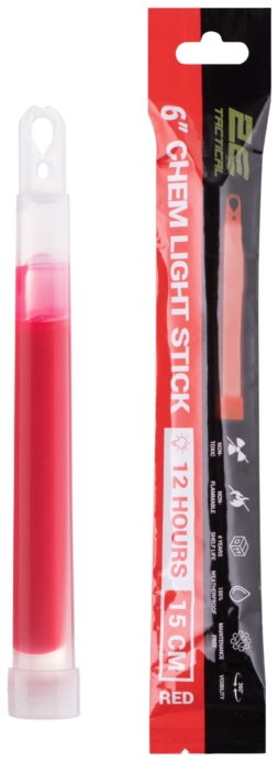 2E Tactical Chemical light GS6, 15 cm, 12 hours, red – 50 pcs