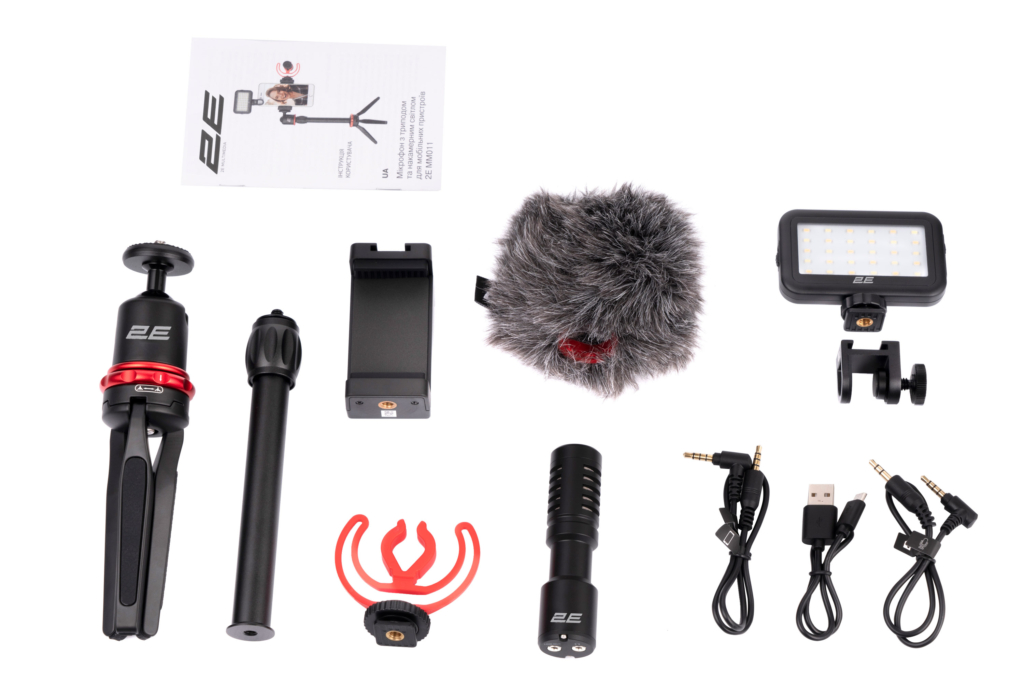 Микрофон с триподом для мобильных устройств 2Е MM011 Vlog KIT, 3.5mm