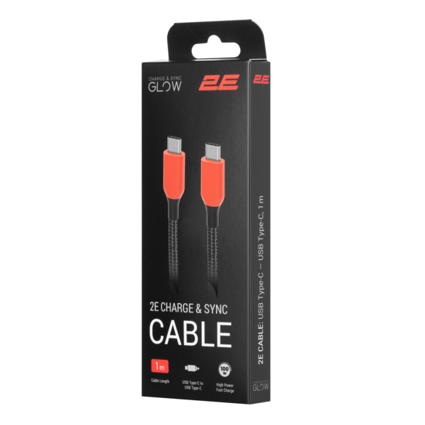 2E Cable USB-C – USB-C, 100W 1m black