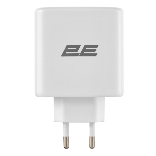 Зарядний пристрій мережевий 2E 65Вт GaN 2хUSB-C/USB-A, PD/QC, білий