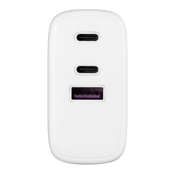 Зарядний пристрій мережевий 2E 65Вт GaN 2хUSB-C/USB-A, PD/QC, білий