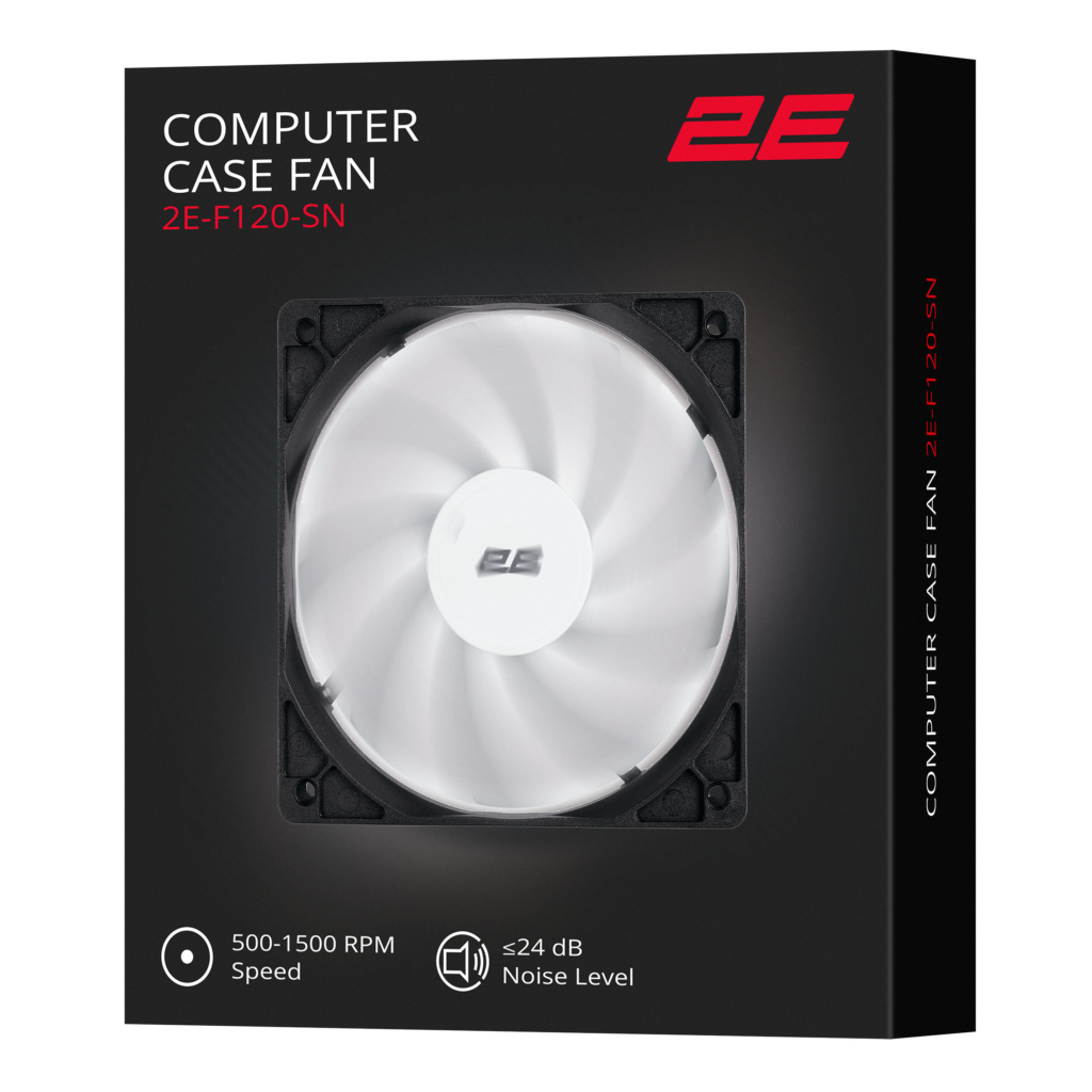 Корпусный вентилятор 2E F120-SN 120мм, 500-1500rpm, 4pin 24dBa чёрный