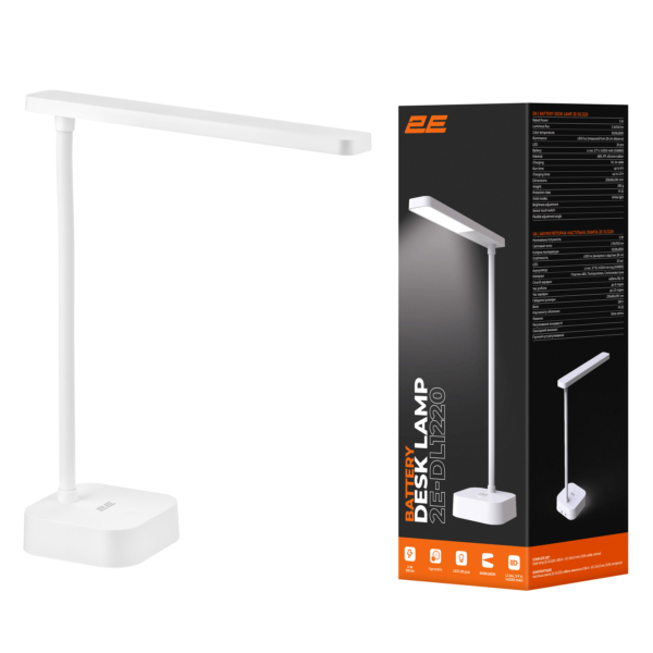 Table lamp with battery 2E 5W 5000K 1200mAh USB-A white