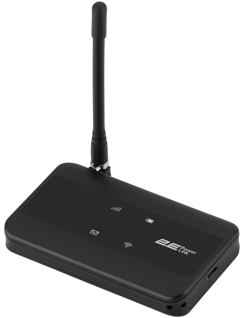 Mobile router 2E PowerLink (MiFi-2) LTE, Wi-Fi4, 1xType-C, 1xCRC9, 2100mAh black