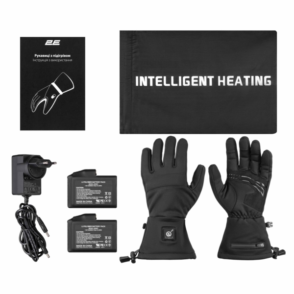 2E Tactical Перчатки с подогревом Touch Plus Black, размер M/L
