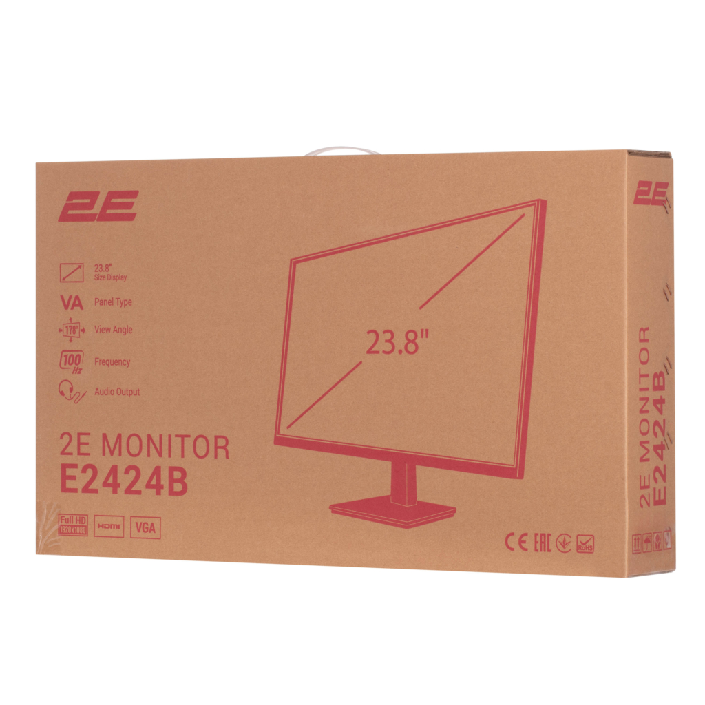 Monitor 2E 23.8″ E2424B D-Sub, HDMI, VA, 100Hz, FreeSync