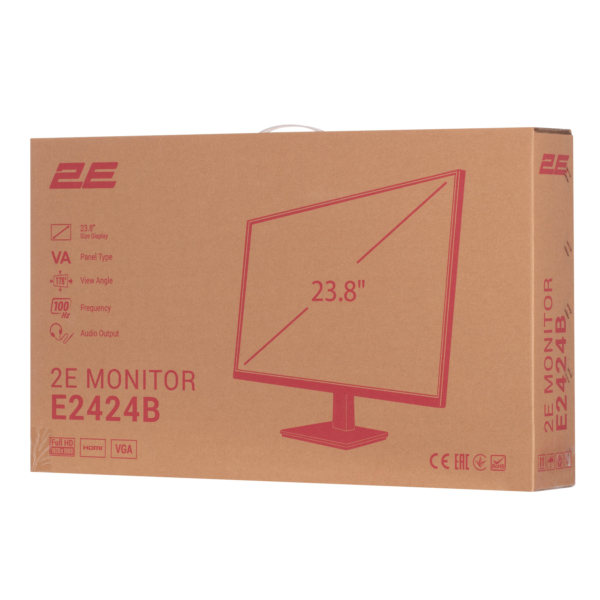 Монітор 2E 23.8″ E2424B D-Sub, HDMI, VA, 100Hz, FreeSync