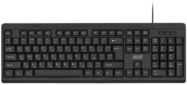 2E Keyboard membrane KS108 104key, USB-A, EN/UK/RU, black