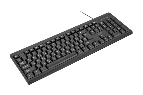 Клавіатура мембранна 2E KS108 104key, USB-A, EN/UK/RU, чорний