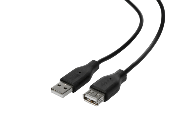 Кабель USB-A > USB-AF заряджання/синхронізації 2E 3м, чорний