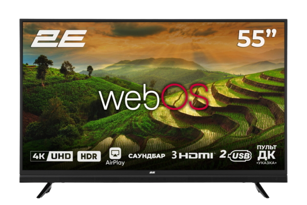 2E Телевизор 55″ LED 4K 50Hz Smart WebOS Black soundbar