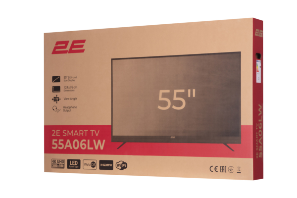 2E Телевизор 55″ LED 4K 50Hz Smart WebOS Black soundbar