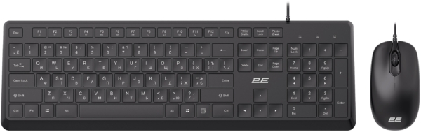 2E Combo keyboard and mouse MK405 USB-A, EN/UK/RU, black
