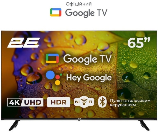 Телевізор 65″ 2E LED 4K 60Hz Smart Google TV Black