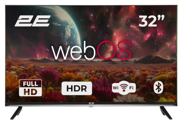 Телевизор 32″ 2E LED FHD 60Hz Smart WebOS Black