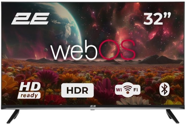 Телевізор 32″ 2E LED HD 60Hz Smart WebOS Black