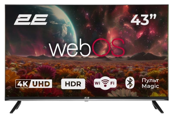 Телевизор 43″ 2E LED 4K 60Hz Smart WebOS Black
