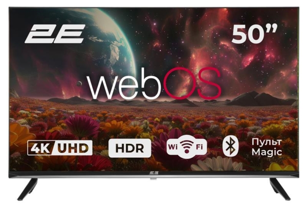 Телевізор 50″ 2E LED 4K 60Hz Smart WebOS Black
