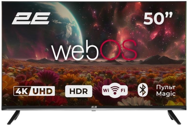 Телевізор 50″ 2E LED 4K 60Hz Smart WebOS Black