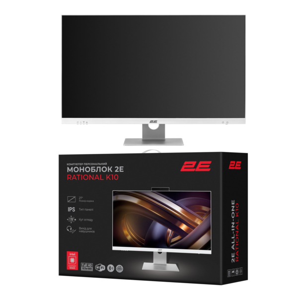 2E All-in One Rational K10 27″ FHD IPS Intel i5-12400, 16Gb, F512GB, UMA, B660, kb+m, FreeDos, white