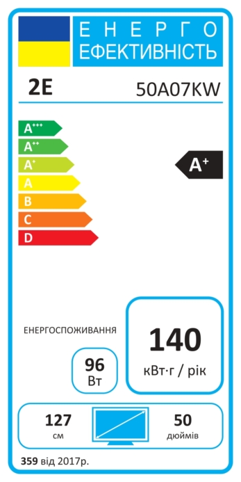 Телевізор 50″ 2E LED 4K 60Hz Smart WebOS Black