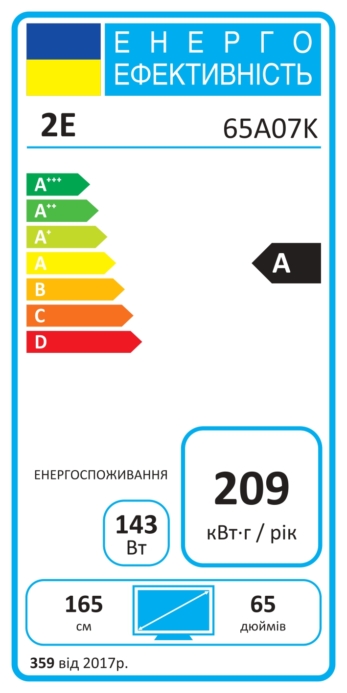 Телевізор 65″ 2E LED 4K 60Hz Smart Google TV Black