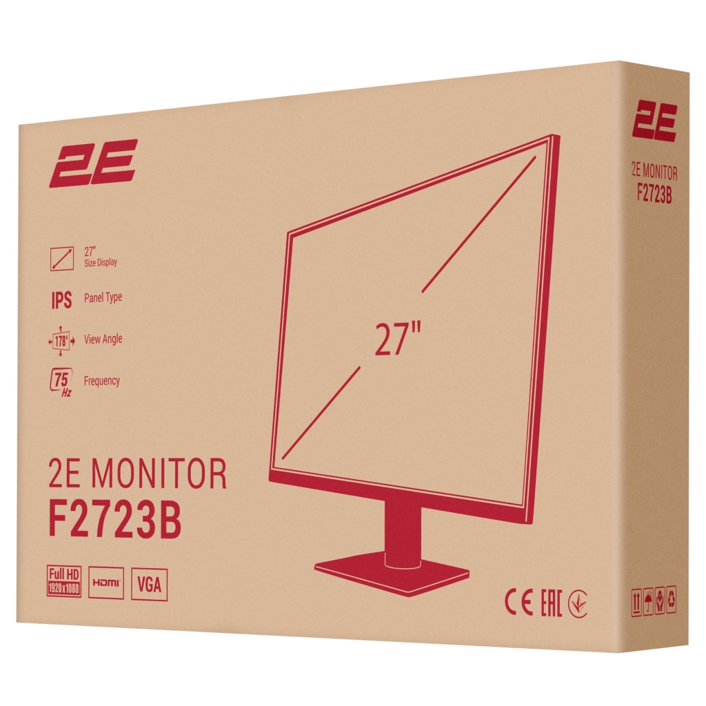 Monitor 2E 27″ F2723B D-Sub, HDMI, IPS, 75Hz