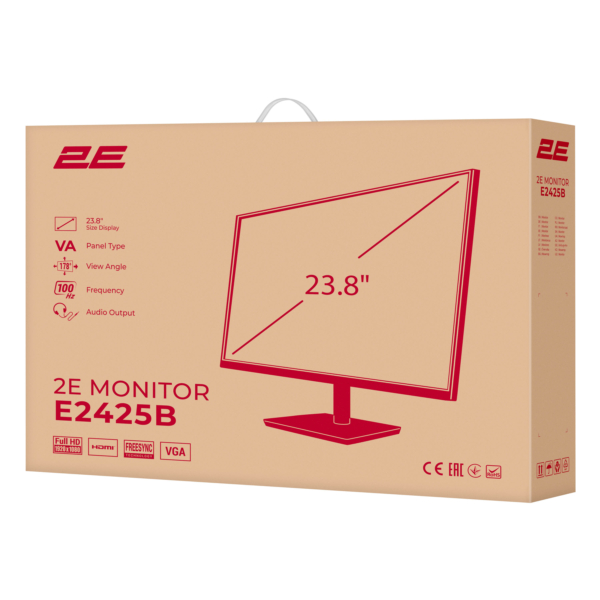 Monitor 2E 23.8″ E2425B D-Sub, HDMI, VA, 100Hz, FreeSync