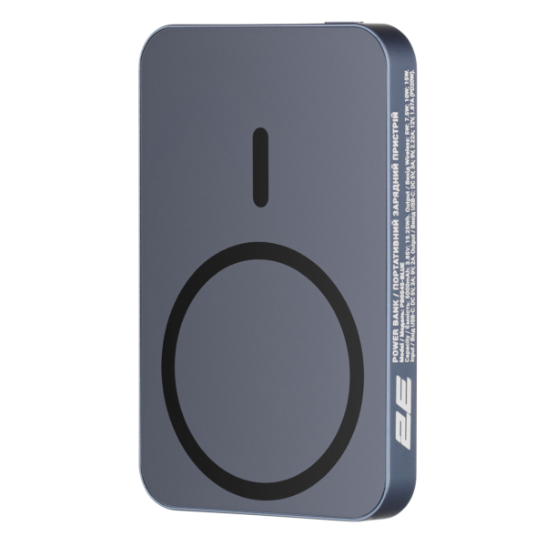 Акумулятор портативний літій-іонний Power Bank 2E Wireless QI 5000мА·год, 20Вт, PD, синій