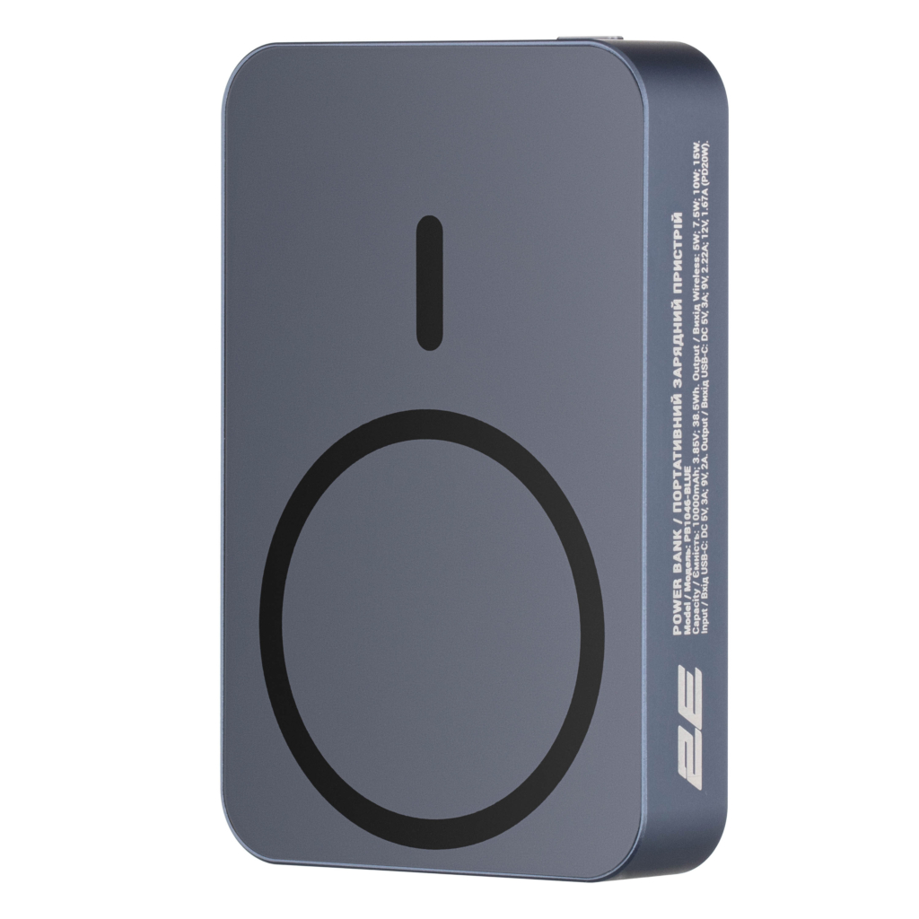 Портативное зарядное устройство Power Bank 2E Wireless QI 10000мА·год, 20Вт, PD, синий
