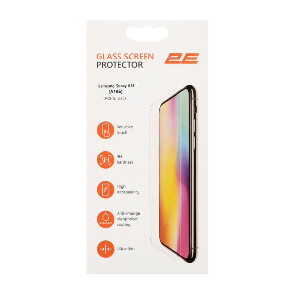 Защитное стекло 2E для Samsung Galaxy A16 (A165) , 2.5D FCFG, (1 Pack), черная рамка