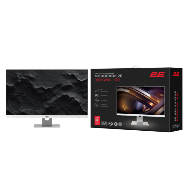 2E All-in One Rational K10 27″ FHD IPS Intel i3-12100, 16Gb, F512GB, UMA, B660, K10.660, 150W, FreeDos, white
