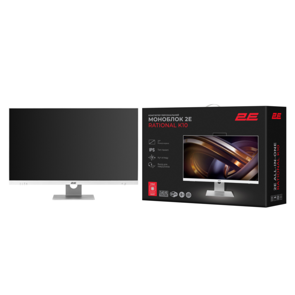 2E All-in One Rational K10 27″ FHD IPS Intel i3-12100, 16Gb, F512GB, UMA, B660, K10.660, 150W, FreeDos, white