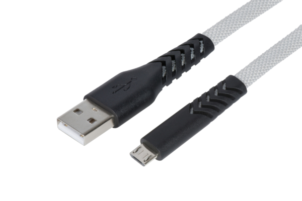 Кабель 2E USB-A — microUSB Flat fabric urban 1m Grey