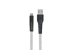 Кабель 2E USB-A — microUSB Flat fabric urban 1m Grey