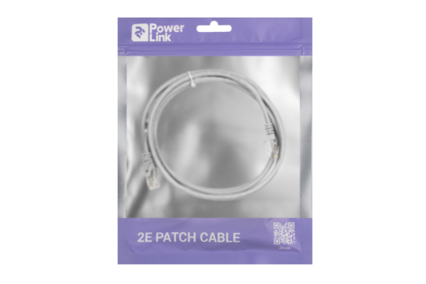 Патч-корд 2E САТ 5e, UTP, 2м, 26AWG, RJ45, 7/0.16, CCA, PVC, серый