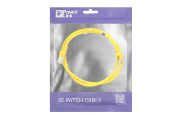 Патч-корд 2E САТ 5e, UTP, 1м, 26AWG, RJ45, 7/0.16, Cu, PVC, жовтий