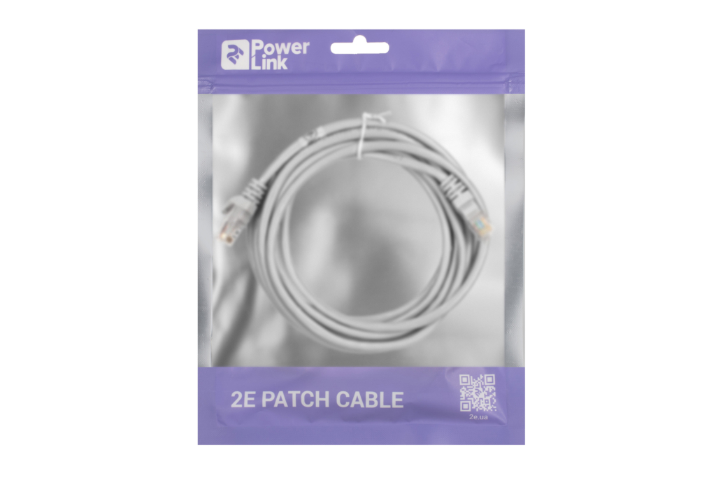 Патч-корд 2E САТ 5e, UTP, 3м, 26AWG, RJ45, 7/0.16, Cu, PVC, серый