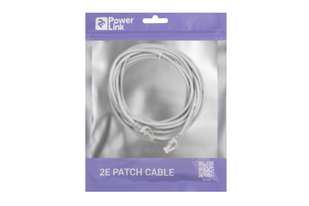 Патч-корд 2E САТ 5e, UTP, 6м, 26AWG, RJ45, 7/0.16, Cu, PVC, серый
