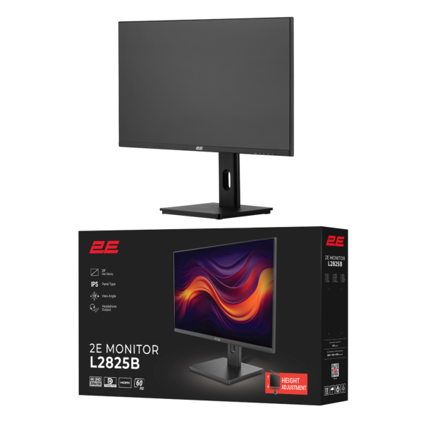 Монітор 2E 28″ L2825B 2xHDMI, DP, IPS, NTSC 84%, 3840×2160, HAS