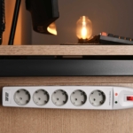Power strip with surge protector 2E 5xType F, 3×1.5mm2, 16A, 2m, white