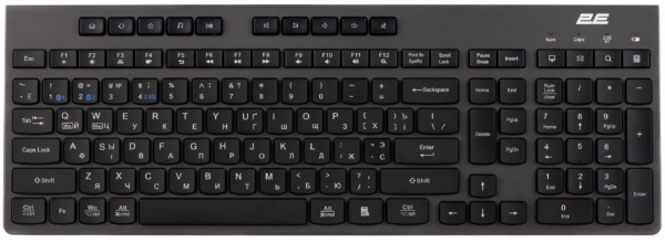 2E Keyboard membrane KS280 120key, WL/BT, EN/UK/RU, silent, black-grey