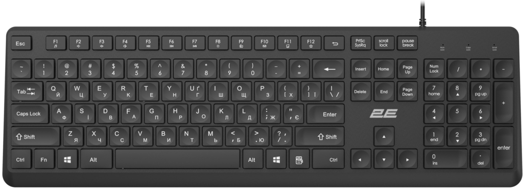 2E Keyboard membrane KS405 104key, USB-A, EN/UK, black
