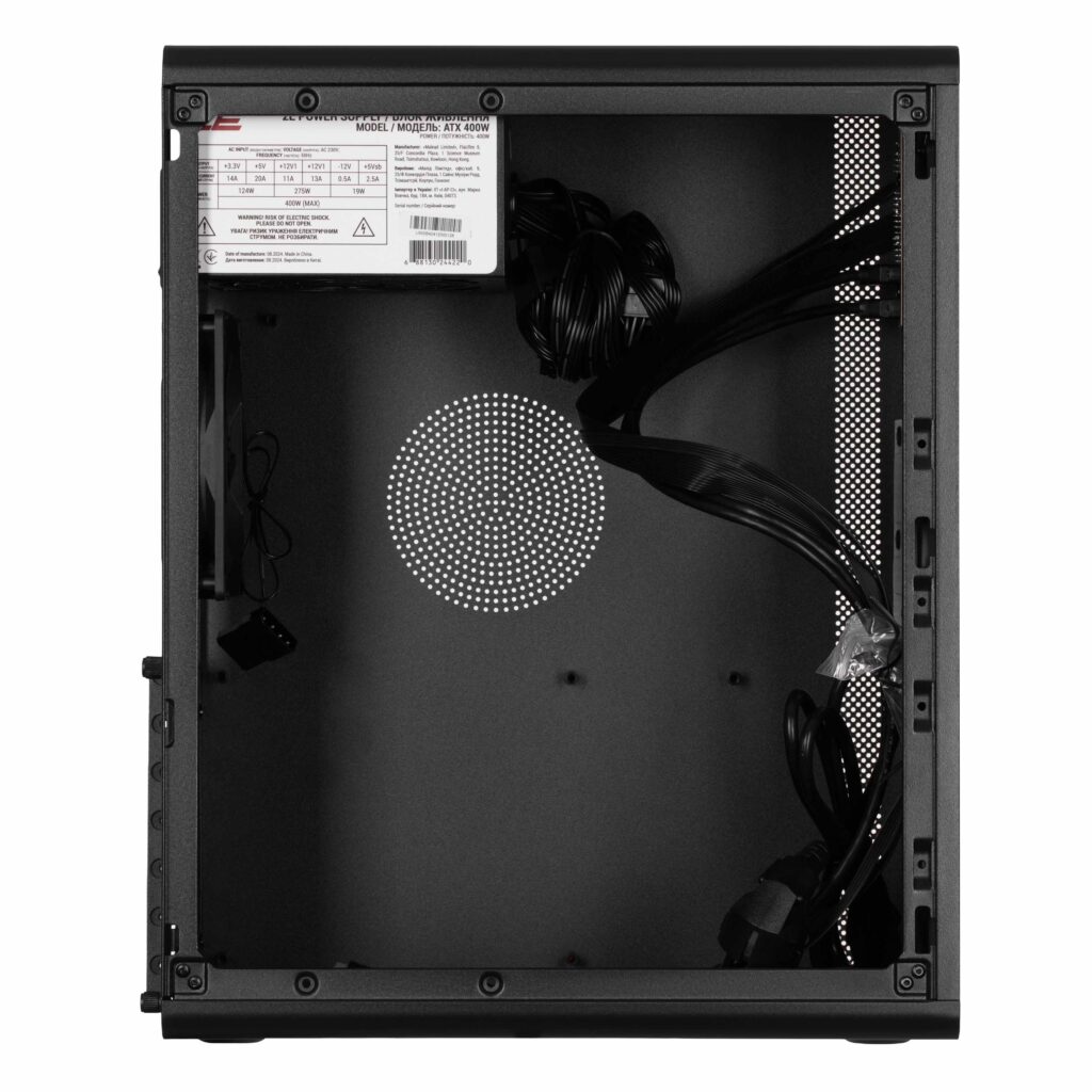 2E-V500B-400, PC case 2E Credo V500B-400 with PSU 2E ATX400, 1xUSB3.0, 1х USB 2.0, 1xUSB Type-C, 1x120mm, VGA 310mm, ATX, black