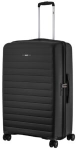 2E Suitcase Large, Aero, polypropylen, 99/119L, TSA, 4 wheels, EXP, black