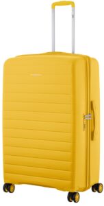 2E Suitcase Large, Aero, polypropylen, 99/119L, TSA, 4 wheels, EXP, amber yellow