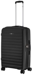 2E Suitcase Middle, Aero, polypropylen, 63/78 L, TSA, 4 wheels, EXP, black