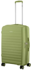 2E Suitcase Middle, Aero, polypropylen, 63/78 L, TSA, 4 wheels, EXP, moss green