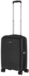 2E Suitcase Small, Aero, polypropylen, 35/44 L, TSA, 4 wheels, EXP, black
